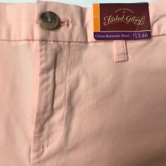 FADED GLORY Sz 8 CHINO Shorts In Peach NWT - Picture 3 of 3